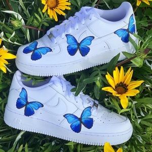‼️BRAND NEW‼️CUSTOM BLUE BUTTERFLY NIKE AF1‼️